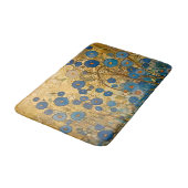 Gold Floral Blue Art Abstract Modern Badmat (Gekanteld)