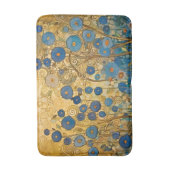 Gold Floral Blue Art Abstract Modern Badmat (Voorkant Verticaal)