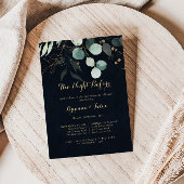 Gold Floral Blue avond voor repetitie Kaart