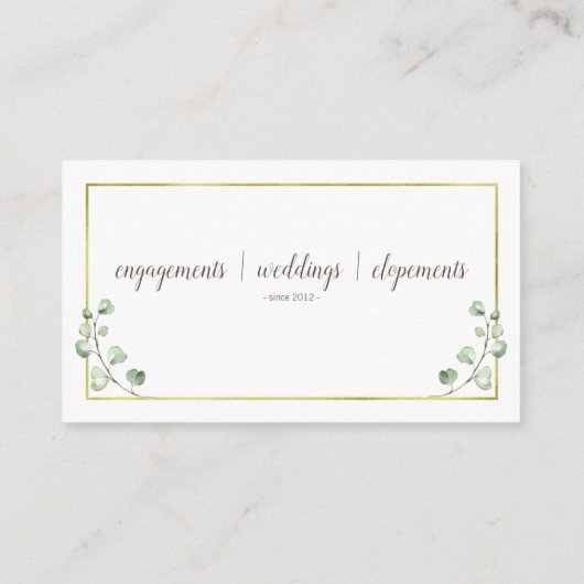 Gold Floral Boho | Visitekaartjes | Fotografie (Achterkant)