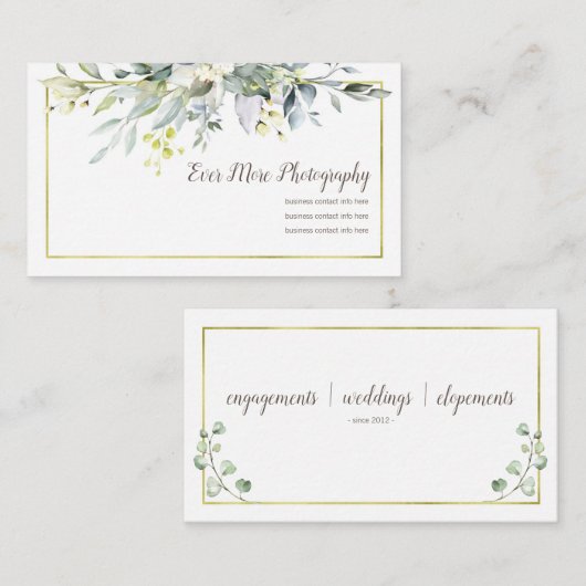 Gold Floral Boho | Visitekaartjes | Fotografie (Voorkant / Achterkant)