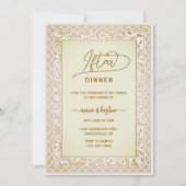 Gold Floral Border ramadan iftar invitations Kaart (Voorkant)