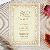 Gold Floral Border ramadan iftar invitations Kaart