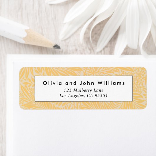 Gold Floral Botanical Return Address Label (Insitu)