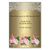 Gold Floral Bouquet Lace RSVP Kaart (Achterkant)