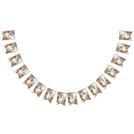 Gold Floral Bunting Flag Vlaggetjes