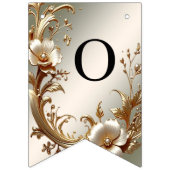 Gold Floral Bunting Flag Vlaggetjes (Tweede vlag)