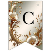 Gold Floral Bunting Flag Vlaggetjes (Eerste vlag)