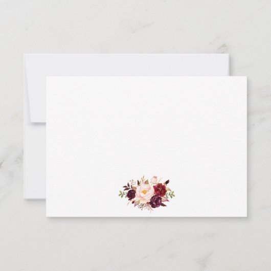 Gold Floral Burgundy Vrijgezellenfeest Hartelijk d Kaart (Achterkant)