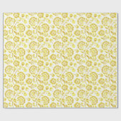 Gold Floral Cadeaupapier (Vlak)