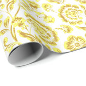 Gold Floral Cadeaupapier (Rol Hoek)