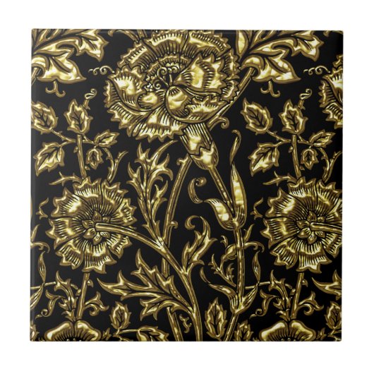 Gold Floral Chic Tegeltje (Voorkant)