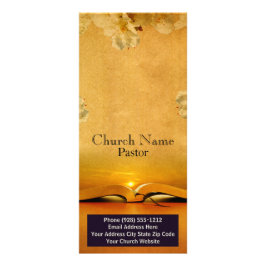 Gold Floral Church Bible Rack Kaart, Ministerie Ka Reclamekaart