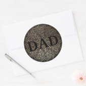 Gold Floral DAD Formal Elegant Vaderdag Ronde Sticker (Envelop)