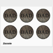 Gold Floral DAD Formal Elegant Vaderdag Ronde Sticker (Vel)