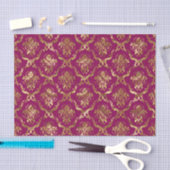 Gold Floral-Damascus & Custom Deep Pink Background Tissuepapier (Craft)