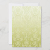 Gold Floral Damask 50th Wedding Jubileum Invite Kaart (Achterkant)