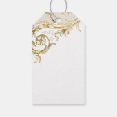  Gold Floral Damask Name Weddenschap Bedankt Cadeaulabel (Achterkant)