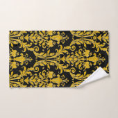 Gold Floral Damask op Black Bad Handdoek (Handdoek)