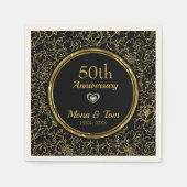 Gold Floral Damask Pattern Servet (Voorkant)