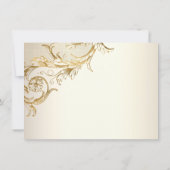  Gold Floral Damask Script Bridesmaid Kaart (Achterkant)