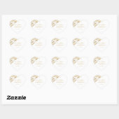  Gold Floral Damask Script White Wedding Hart Sticker (Vel)
