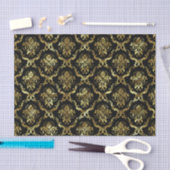 Gold Floral-Damasking 3 en aangepaste zwarte achte Tissuepapier (Craft)