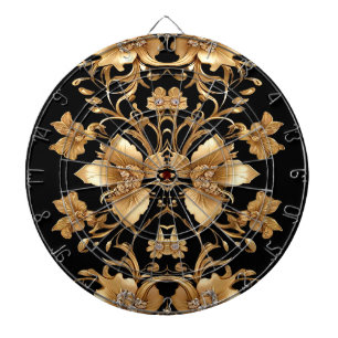 Gold Floral Dartboard Dartbord
