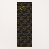Gold Floral-design op zwart-persoonlijk Yogamat (Voorkant)