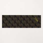 Gold Floral-design op zwart-persoonlijk Yogamat (Voorkant (horizontaal))