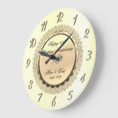 Gold Floral Diamond 25th Wedding Jubileum Grote Klok (Hoek)