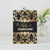 Gold Floral Diamond Damask 50 en Fabulous Kaart (Staand voorkant)