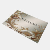 Gold Floral Doormat Deurmat (Schuin)