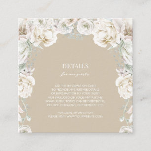 Gold Floral Dream Wedding Details Informatiekaartje