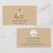 Gold Floral Dress Logo Event Planner Ivory Visitekaartje (Voorkant / Achterkant)