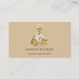 Gold Floral Dress Logo Event Planner Ivory Visitekaartje