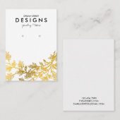 Gold Floral Earring Display Kaart Visitekaartje (Voorkant / Achterkant)