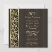 Gold Floral Elegance 50th Wedding Jubileum Kaart (Voorkant)