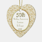 Gold Floral Elegance 50th Wedding Jubileum Keramisch Ornament (Links)