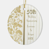 Gold Floral Elegance 50th Wedding Jubileum Keramisch Ornament (Links)