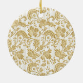 Gold Floral Elegance 50th Wedding Jubileum Keramisch Ornament (Achterkant)