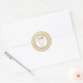 Gold Floral Elegance 50th Wedding Jubileum Ronde Sticker (Envelop)