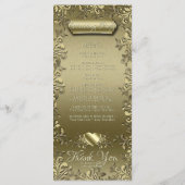 Gold Floral Elegant barokke kunst Programmakaart (Achterkant)