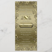 Gold Floral Elegant barokke  kunst Programmakaart (Voorkant)