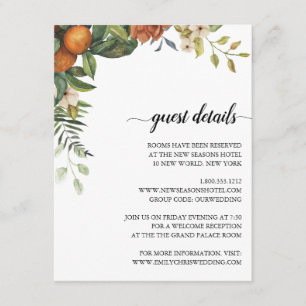 Gold Floral Elegant Eucalyptus Greenery Informatiekaartje