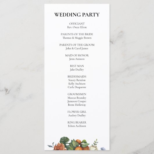 Gold Floral | Elegant Eucalyptus Greenery Programmakaart (Achterkant)