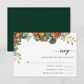 Gold Floral Elegant Eucalyptus Greenery RSVP Kaartje (Voorkant / Achterkant)