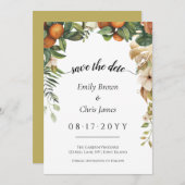 Gold Floral | Elegant Eucalyptus Greenery Save The Date (Voorkant / Achterkant)