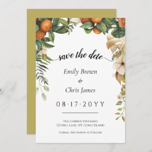 Gold Floral   Elegant Eucalyptus Greenery Save The Date