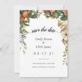 Gold Floral | Elegant Eucalyptus Greenery Save The Date (Voorkant)